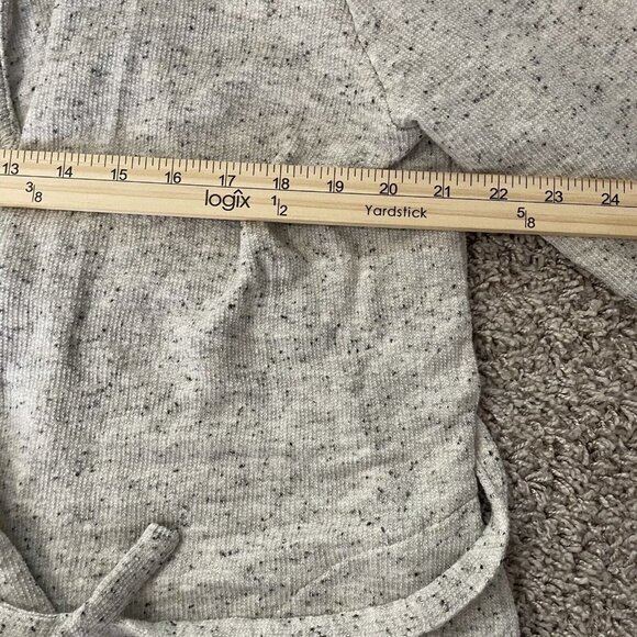 Pure Jill Women Cardigan Sweater Knitted Open Front Tie Waist Gray Petite Large - Picture 5 of 8